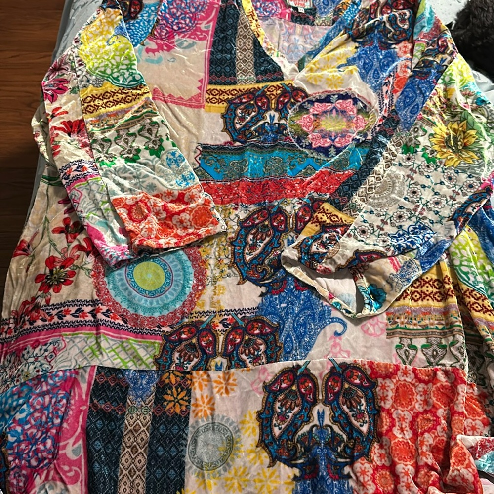 Johnny Was Velvet Tunic, Colorful